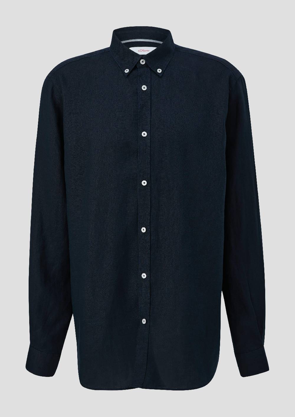S.Oliver Leinenhemd Mit Button-Down-Kragen