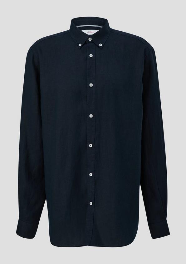 s.Oliver Leinenhemd mit Button-Down-Kragen