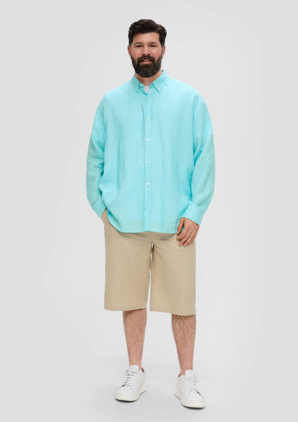 S.Oliver Leinenhemd Mit Button-Down-Kragen