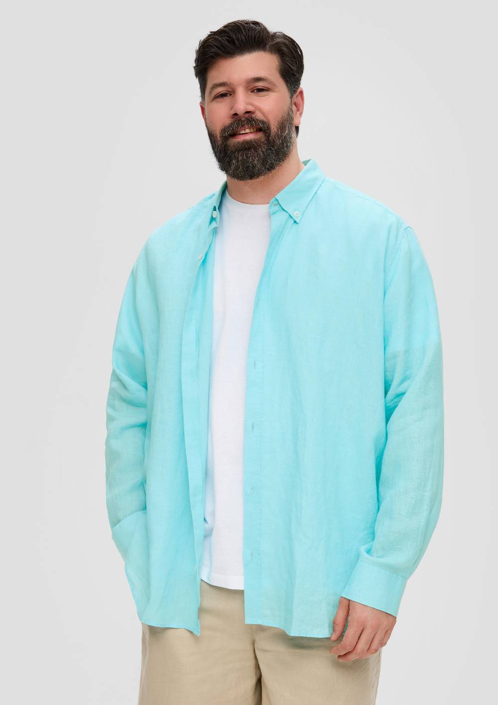 S.Oliver Leinenhemd Mit Button-Down-Kragen