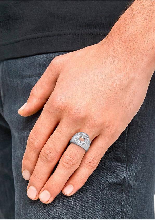 s.Oliver Logo-Ring in Knopf-Optik