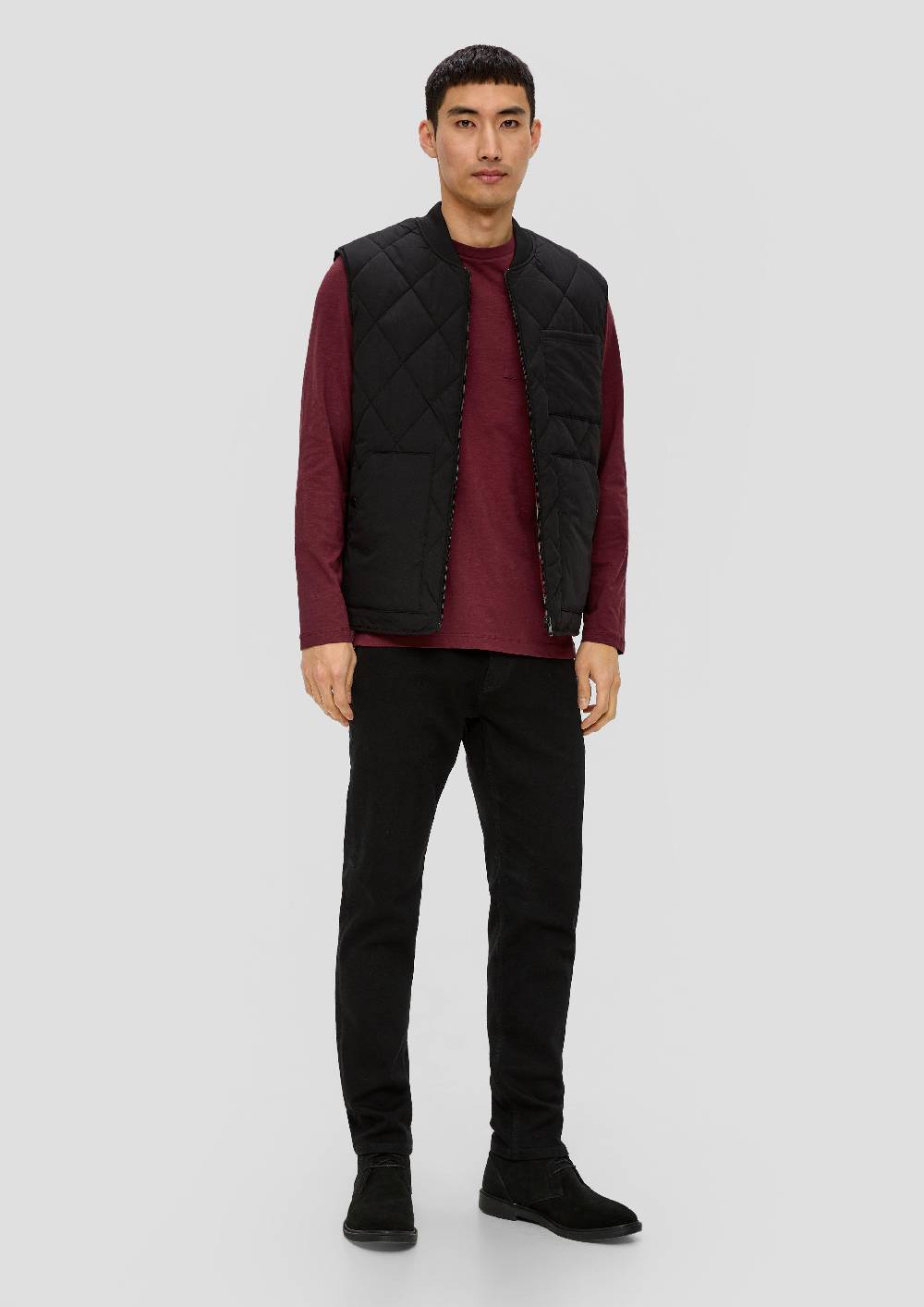 S.Oliver Longsleeve Mit Flammgarnstruktur