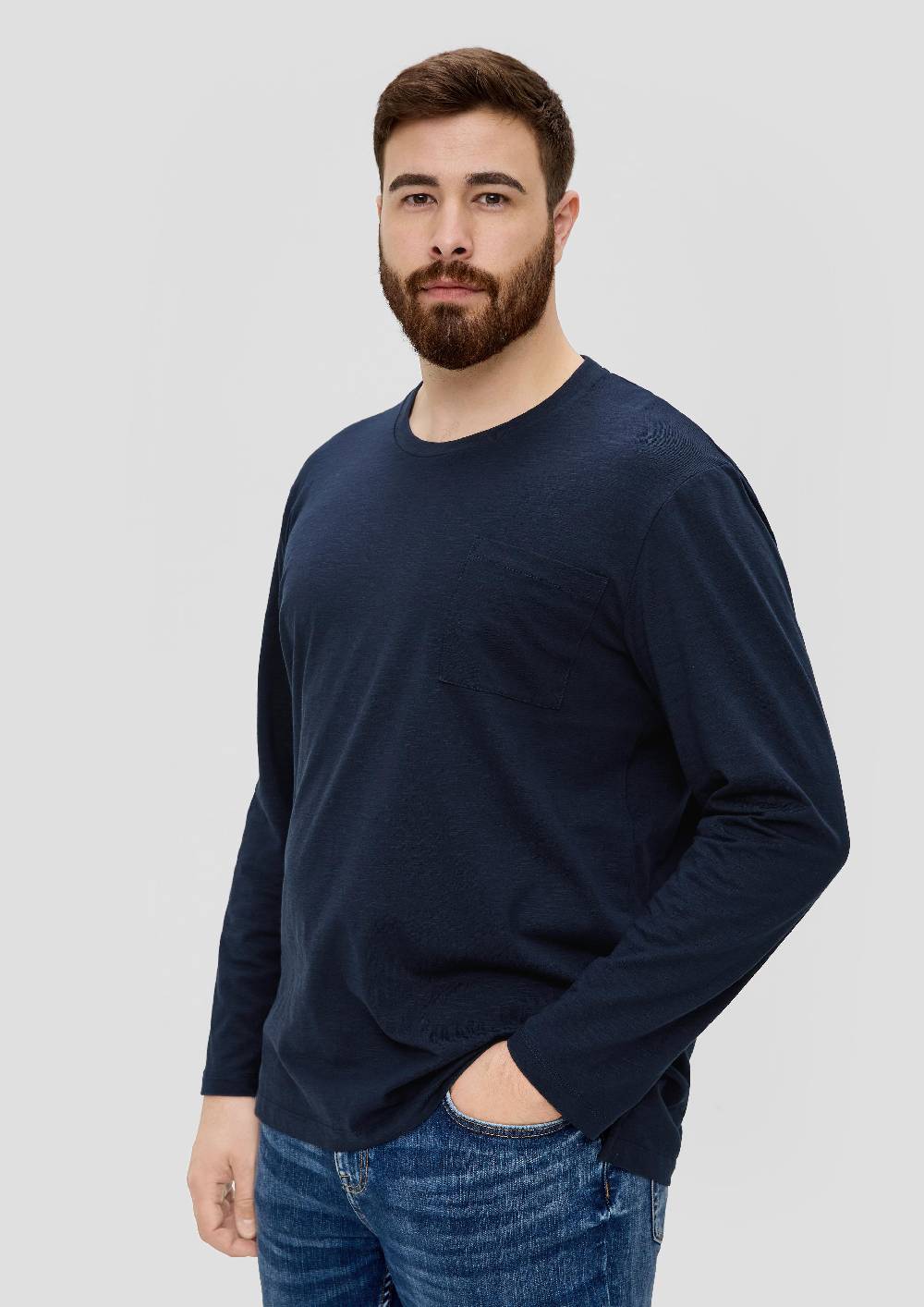 S.Oliver Longsleeve Mit Flammgarnstruktur