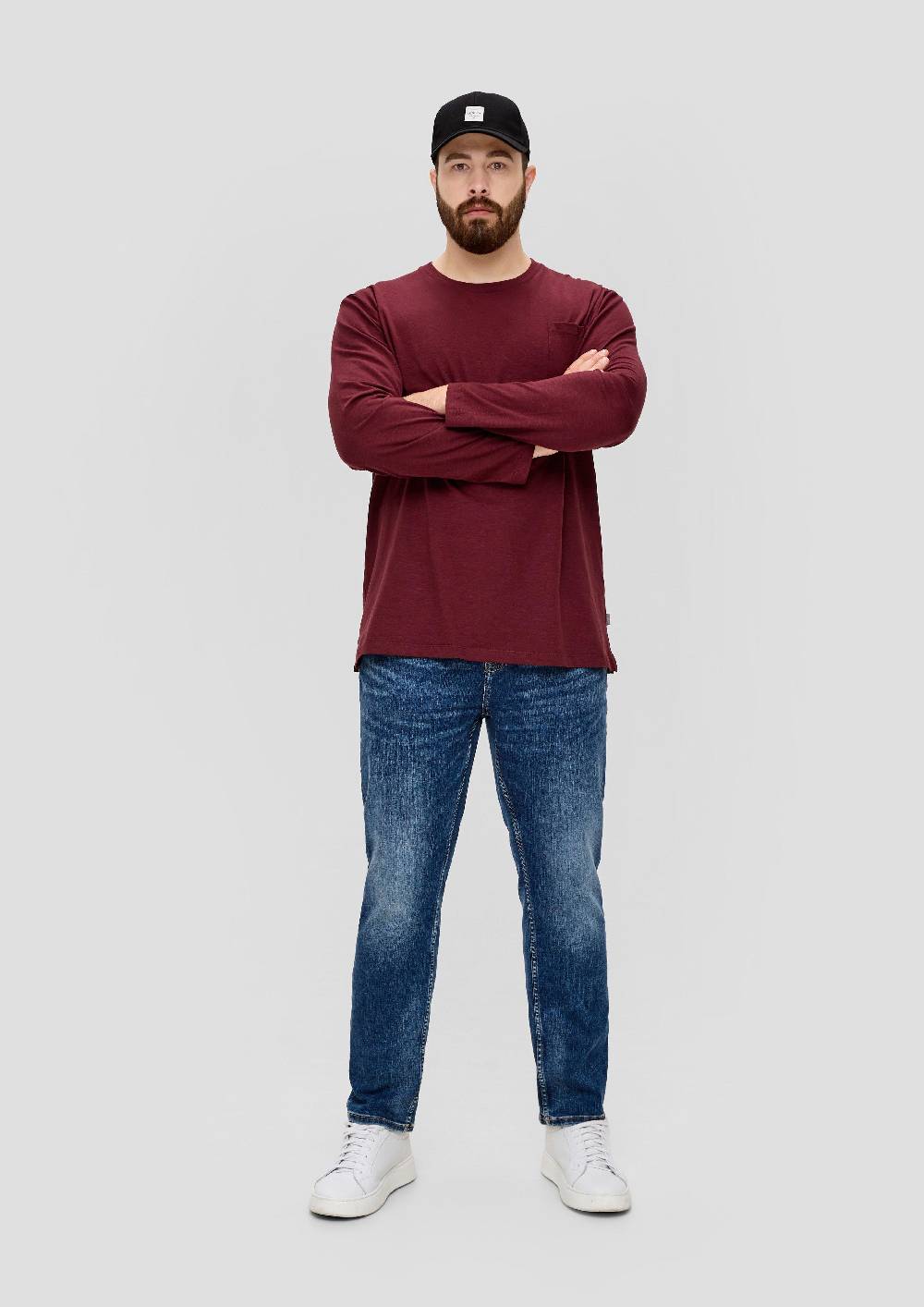 S.Oliver Longsleeve Mit Flammgarnstruktur
