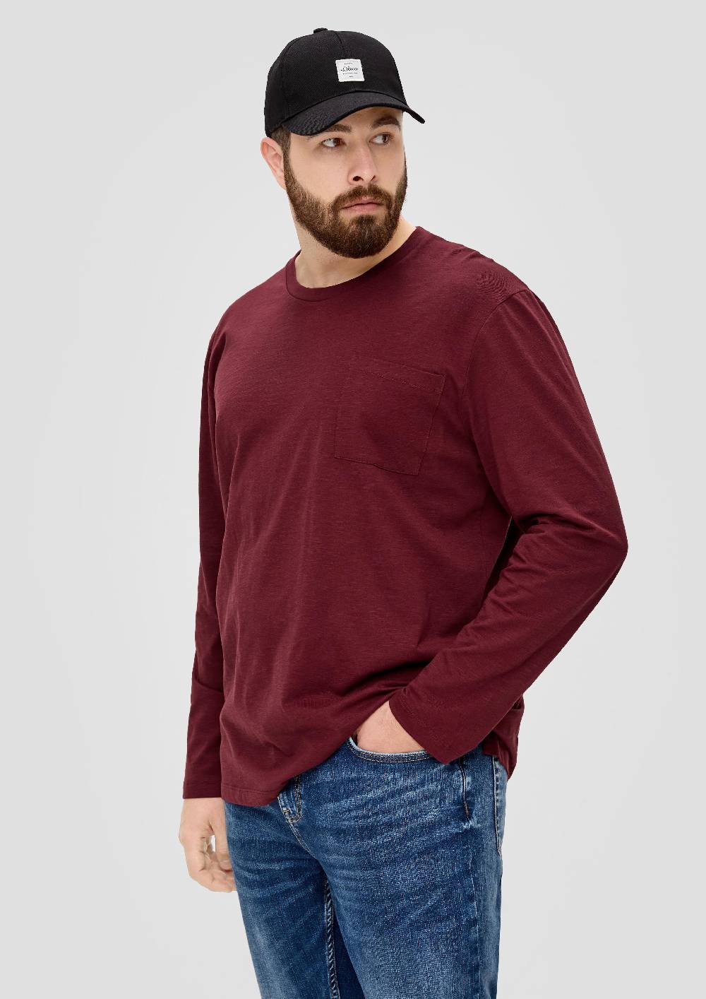 S.Oliver Longsleeve Mit Flammgarnstruktur