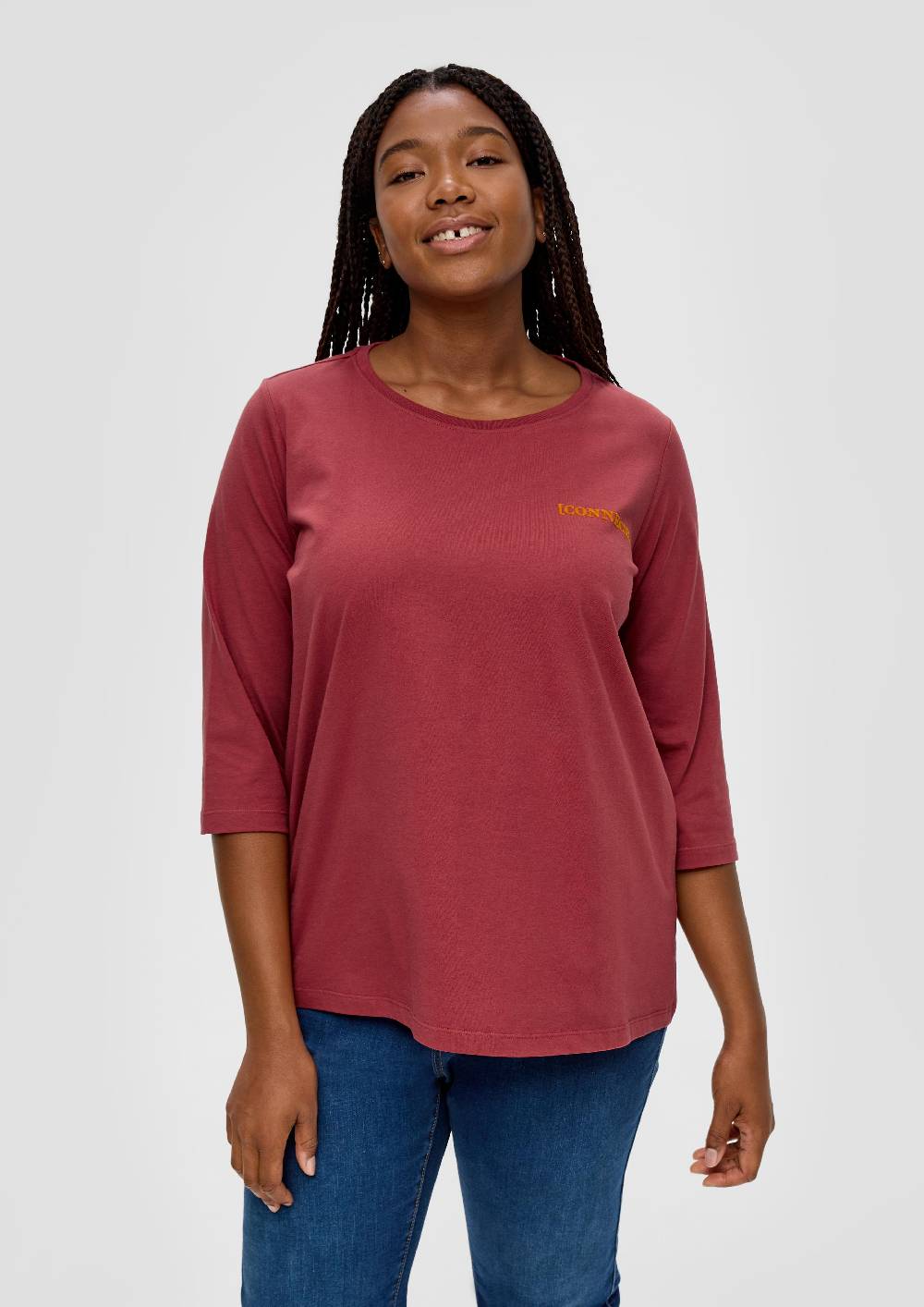 S.Oliver Longsleeve Mit Flockprint-Detail