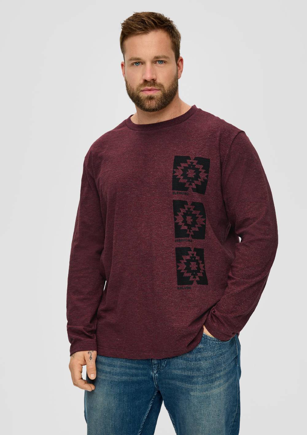 S.Oliver Longsleeve Mit Gummiertem Grafik-Print