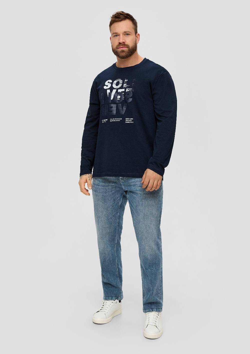 S.Oliver Longsleeve Mit Gummiertem Label-Print