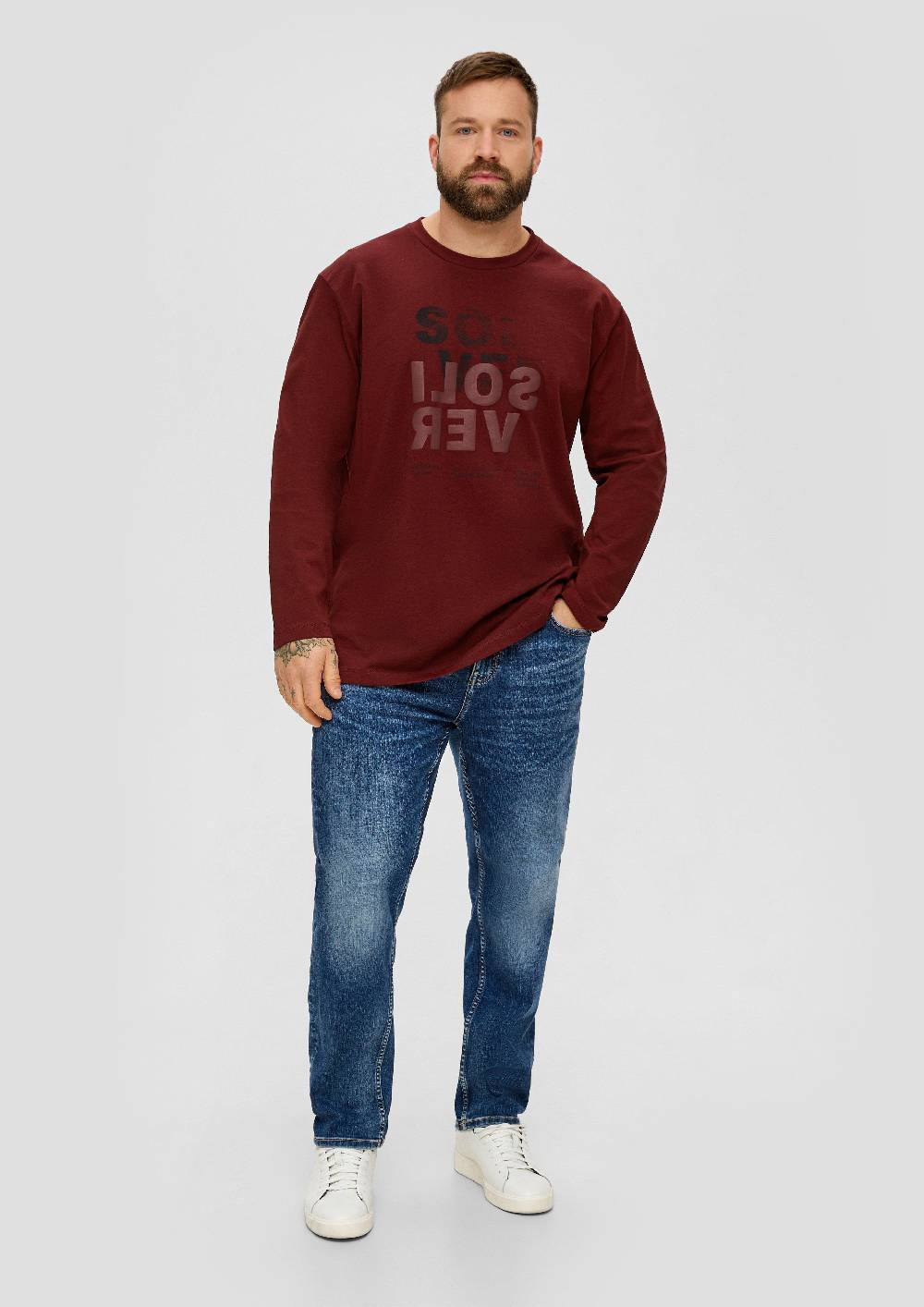 S.Oliver Longsleeve Mit Gummiertem Label-Print