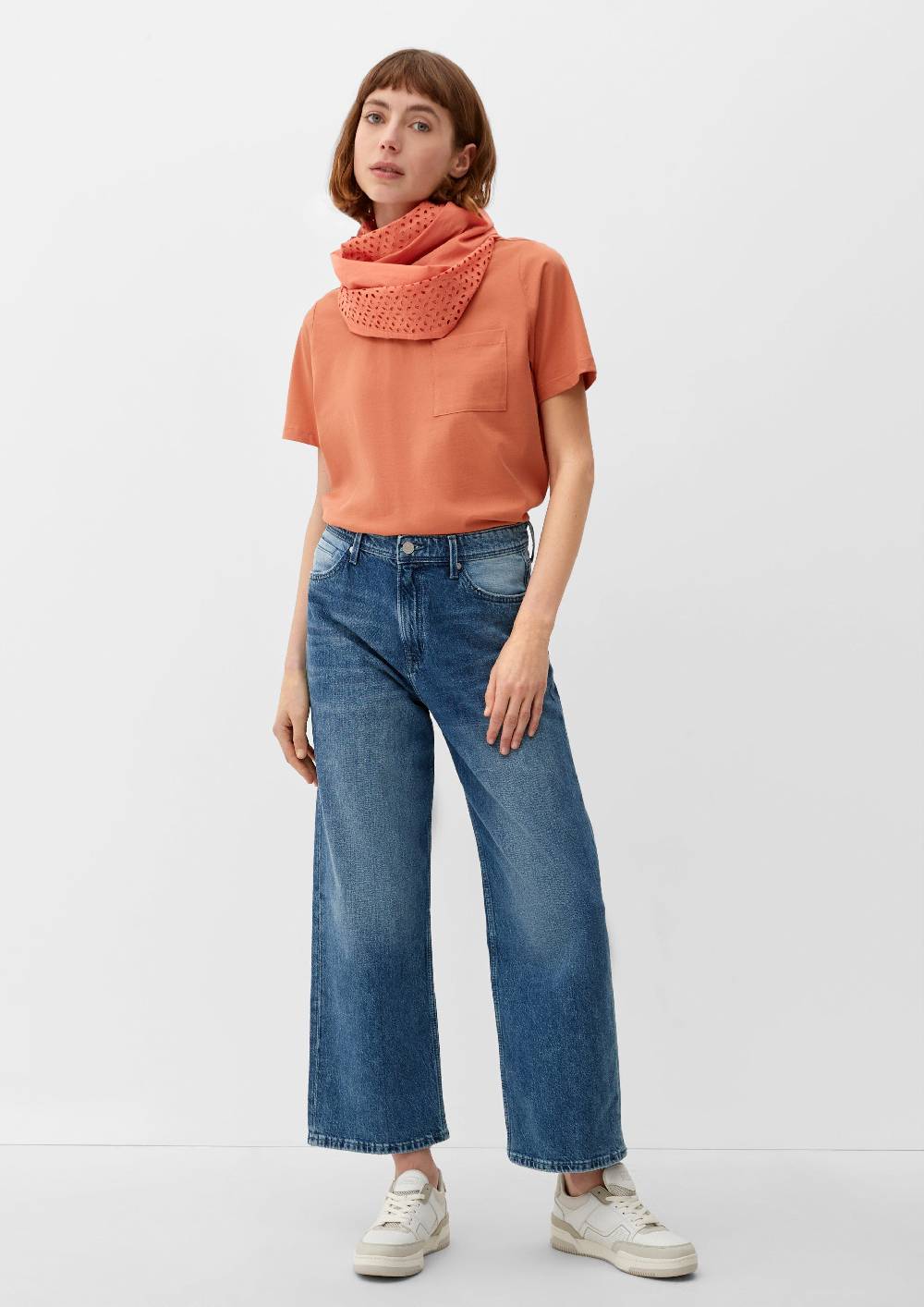 S.Oliver Loop-Schal Mit Lochstickerei