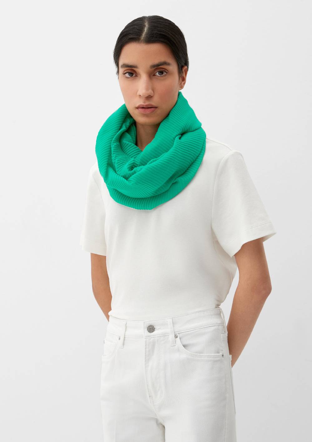 S.Oliver Loop-Schal Mit Plisseefalten