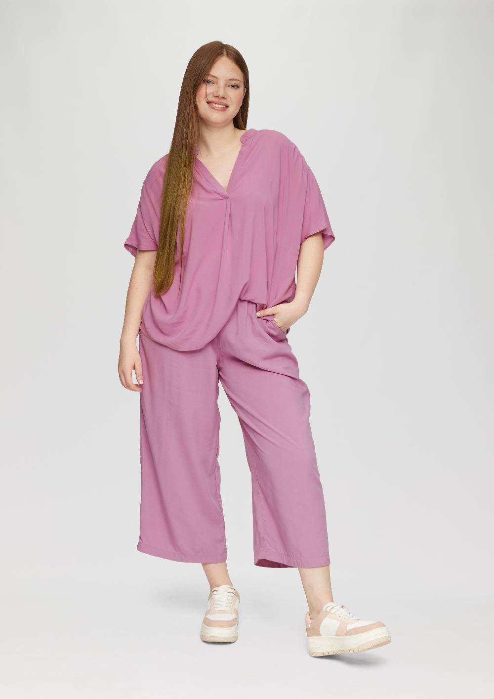 S.Oliver Loose-Fit-Bluse Mit Stehkragen