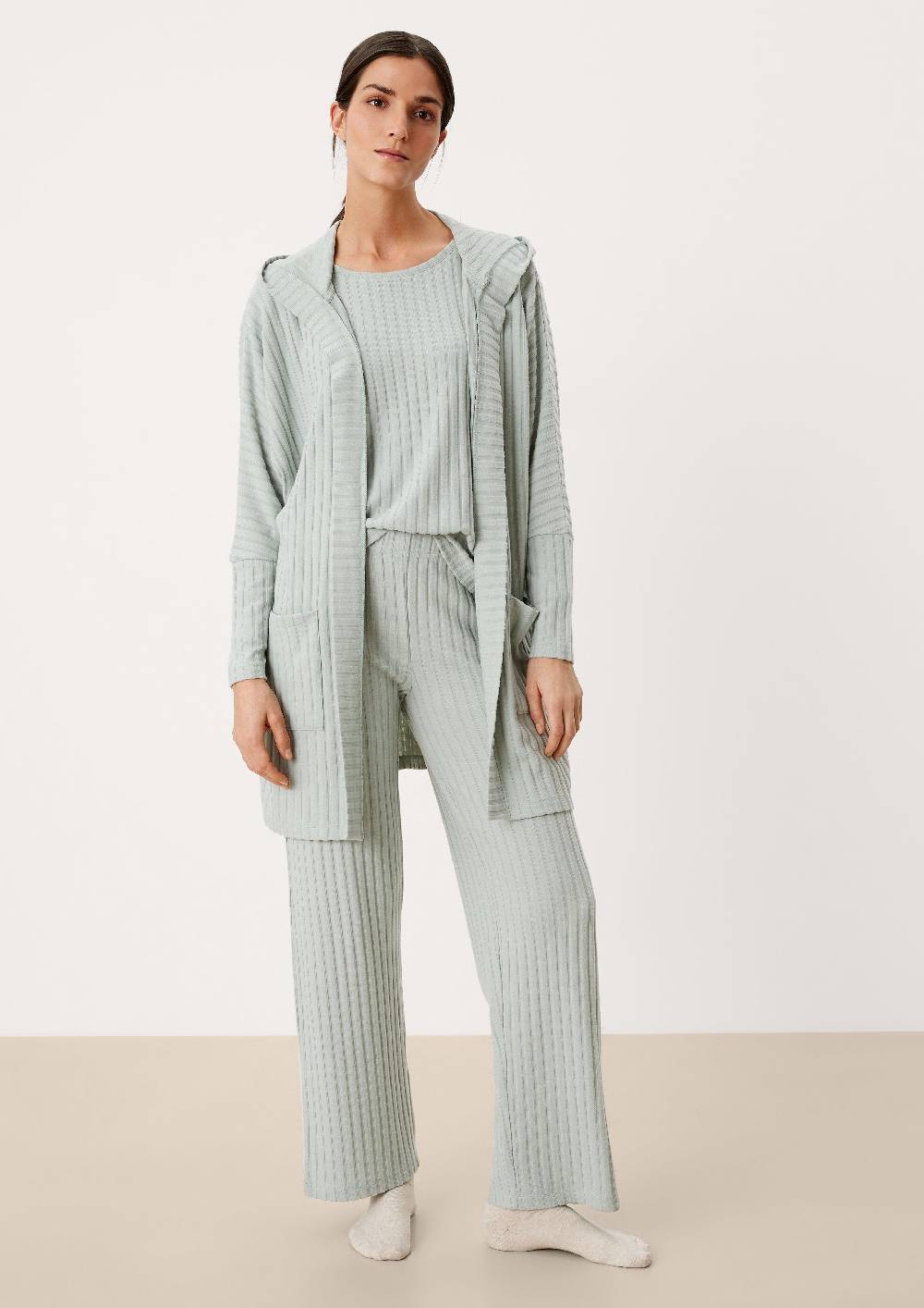 S.Oliver Loungewear Cardigan Mit Rippstruktur
