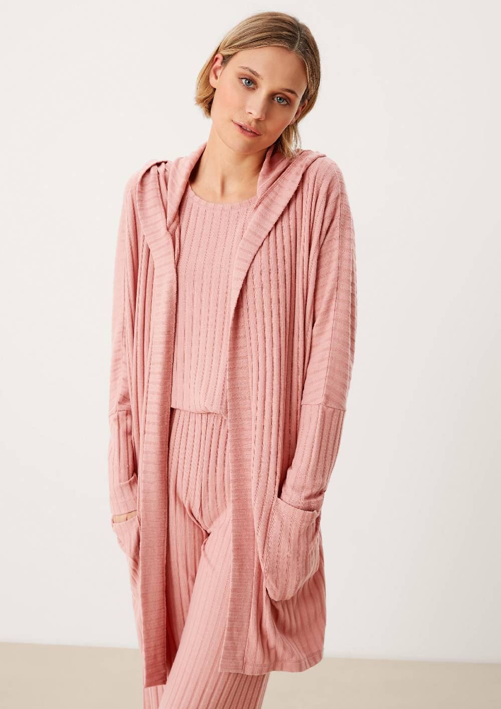 S.Oliver Loungewear Cardigan Mit Rippstruktur