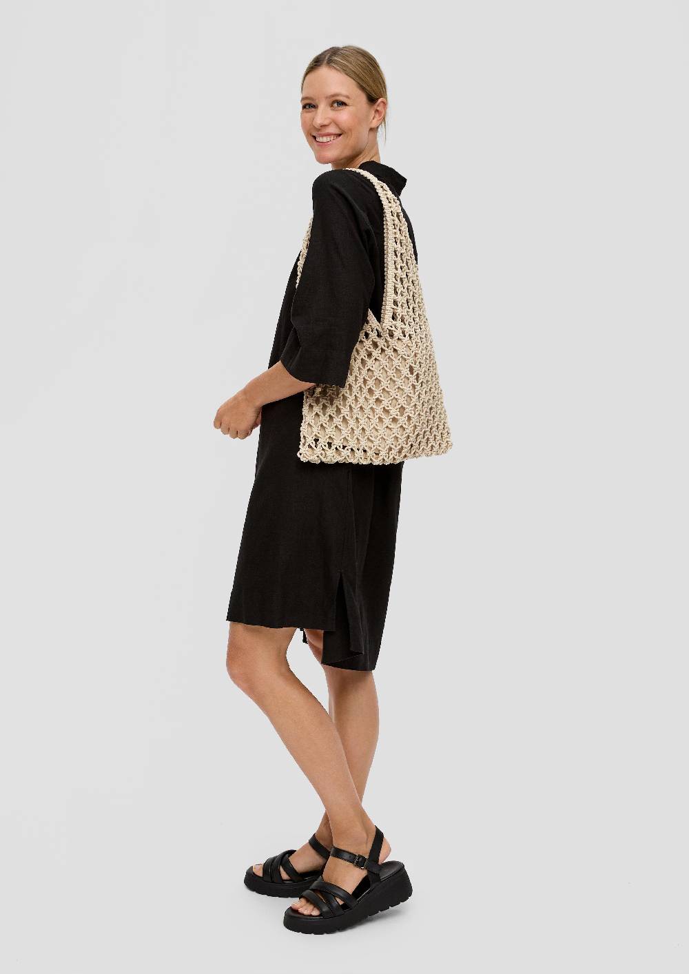 S.Oliver Macramee-Shopper Aus Baumwolle