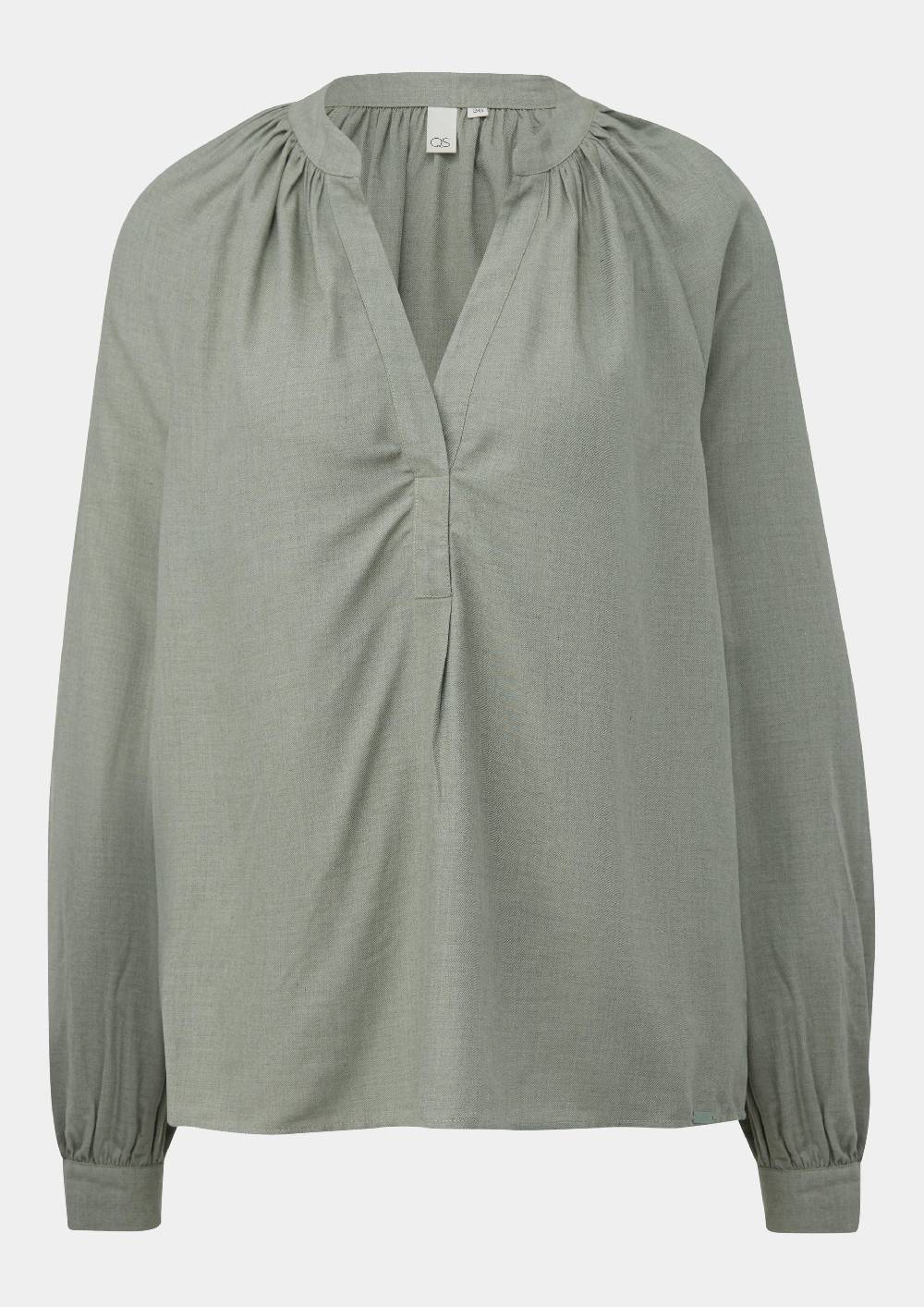 S.Oliver Melierte Viskosebluse Mit Raffung