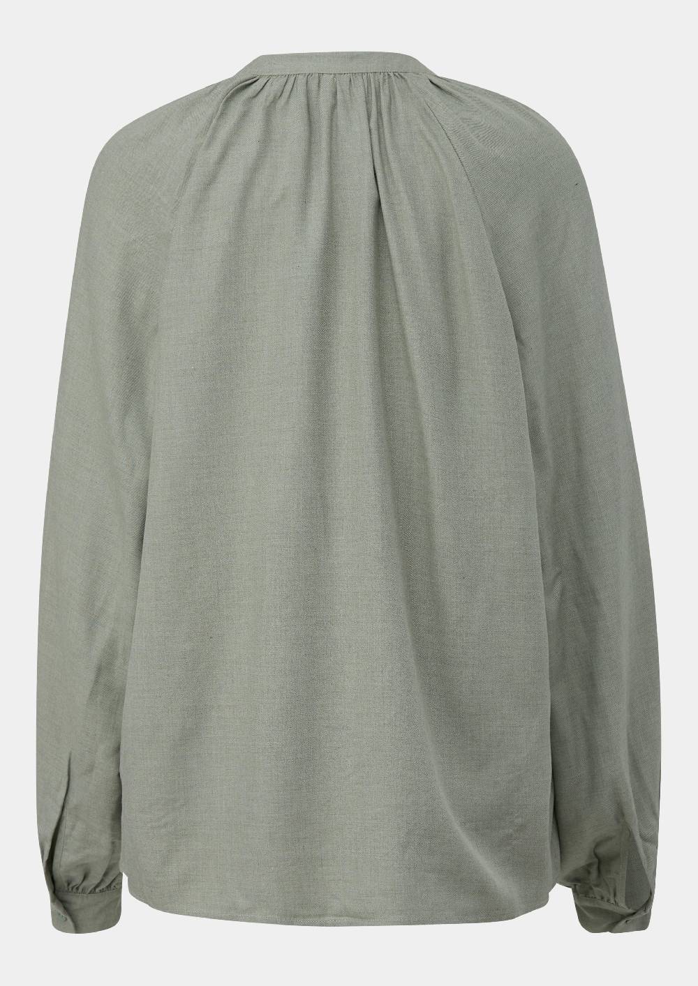 S.Oliver Melierte Viskosebluse Mit Raffung