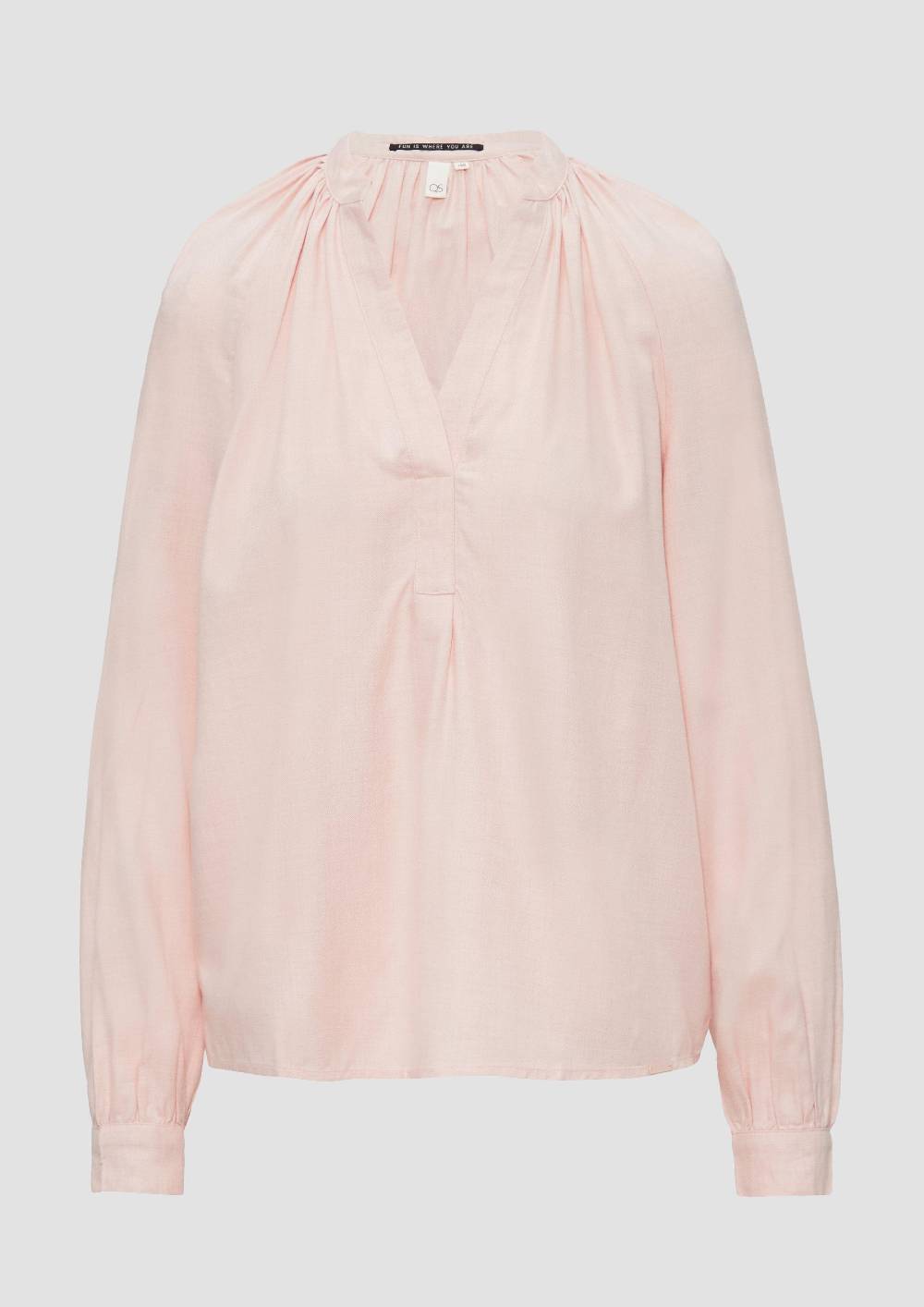 S.Oliver Melierte Viskosebluse Mit Raffung