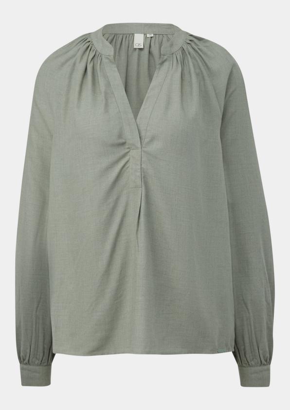 S.Oliver Melierte Viskosebluse Mit Raffung