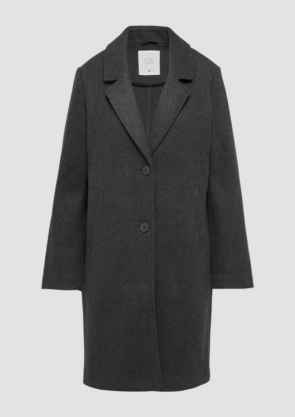 s.Oliver Melierter Mantel mit Reverskragen