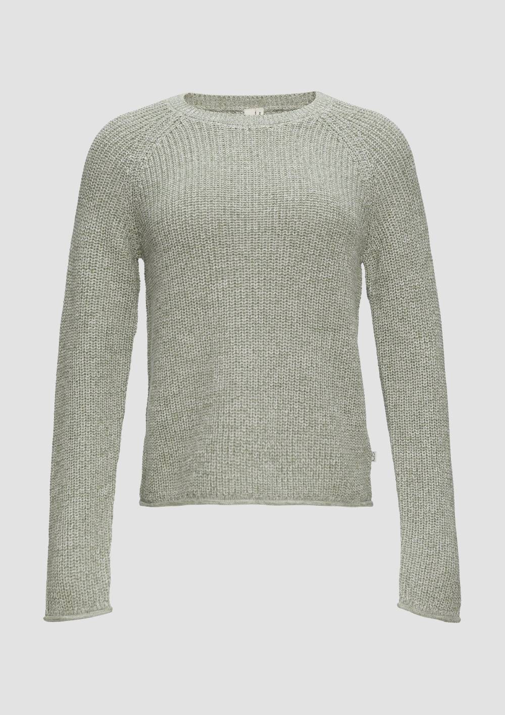 S.Oliver Melierter Strickpullover Mit Raglanärmeln