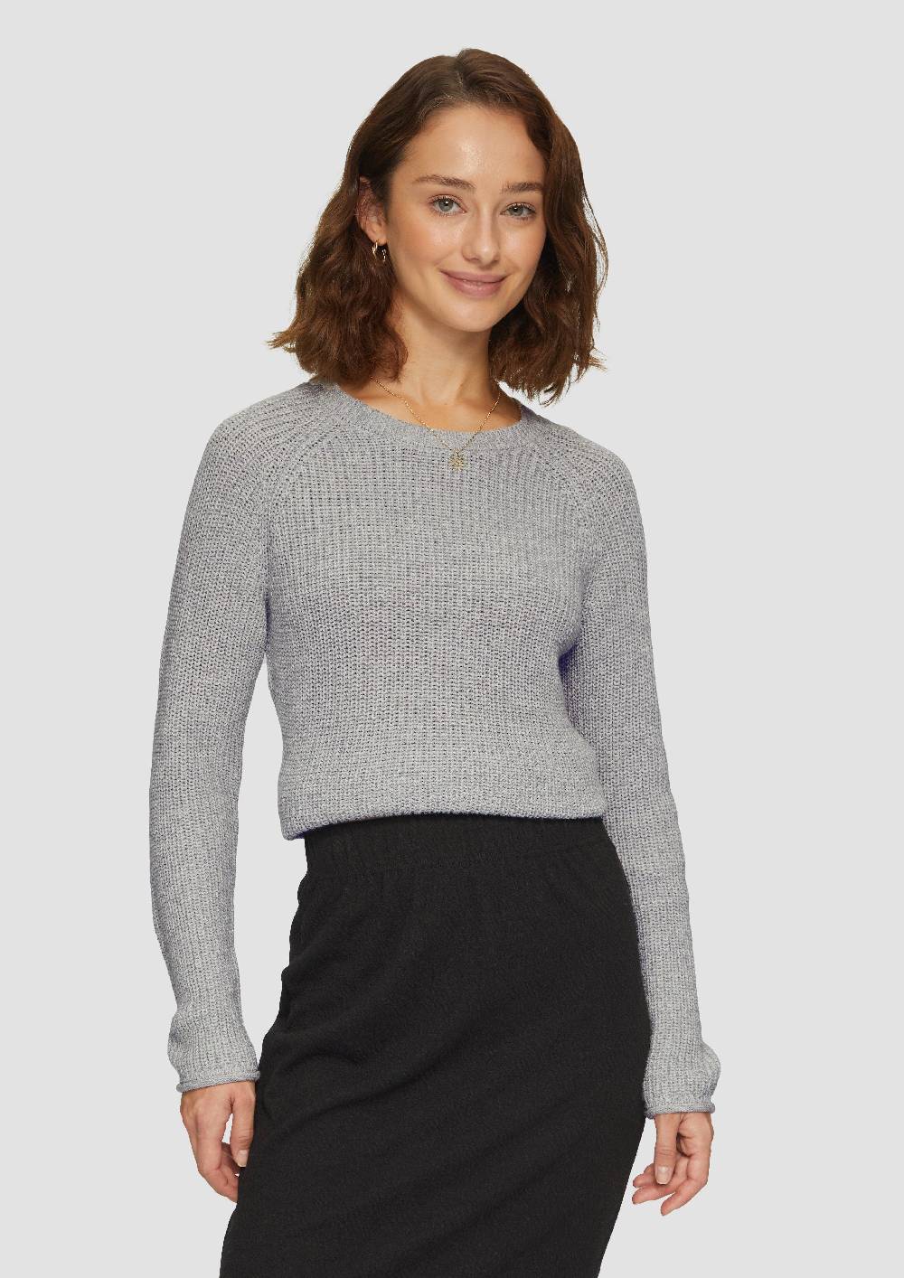 S.Oliver Melierter Strickpullover Mit Raglanärmeln