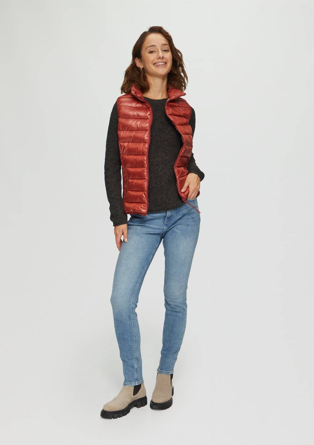 S.Oliver Melierter Strickpullover Mit Raglanärmeln