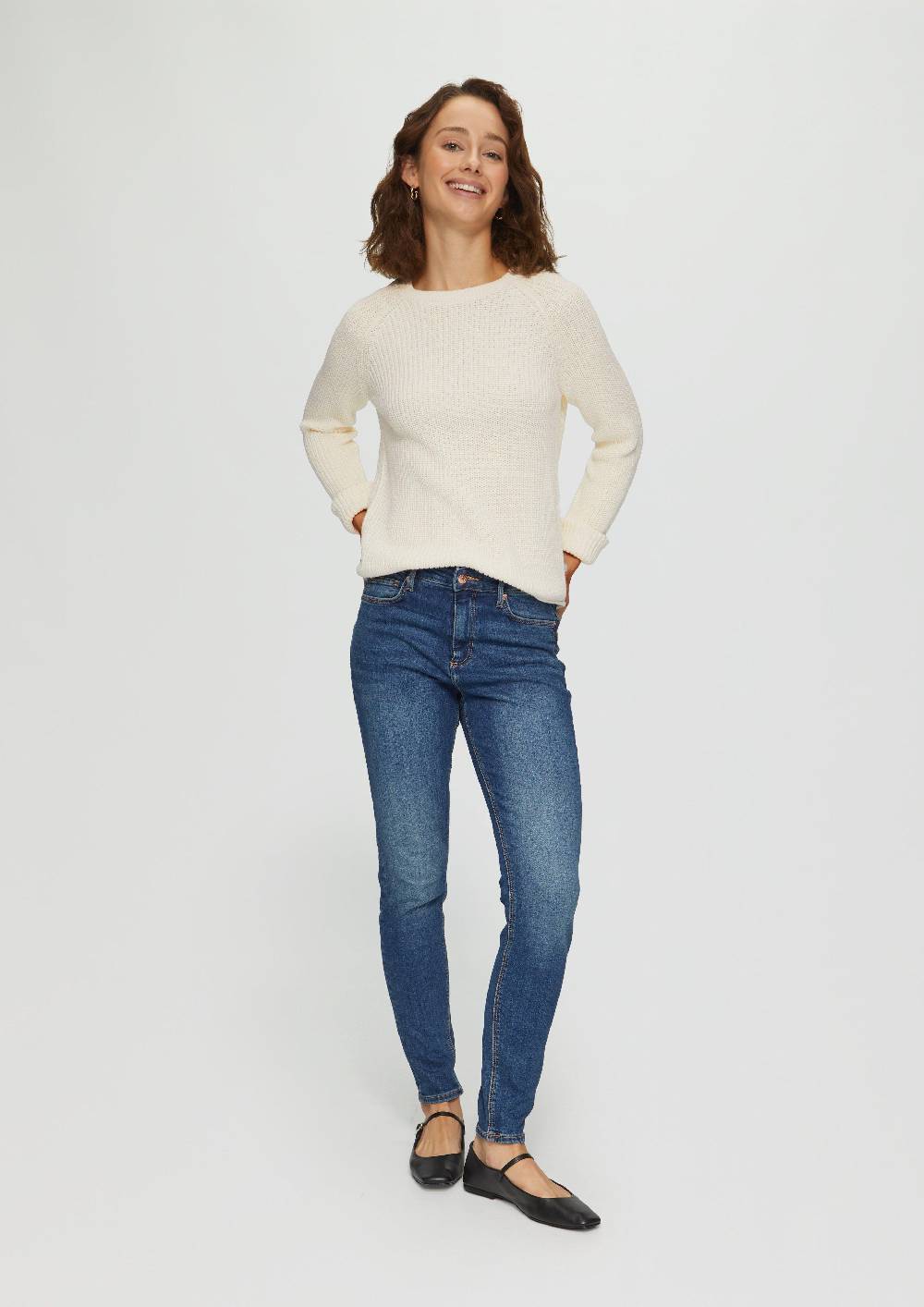 S.Oliver Melierter Strickpullover Mit Raglanärmeln