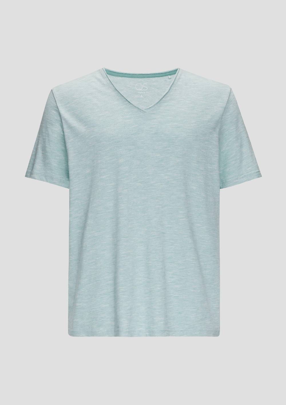 S.Oliver Meliertes Baumwollshirt Mit V-Ausschnitt