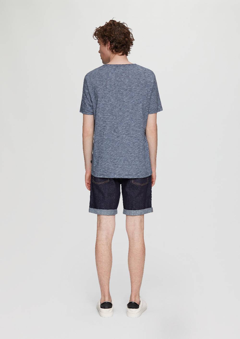 S.Oliver Meliertes Baumwollshirt Mit V-Ausschnitt