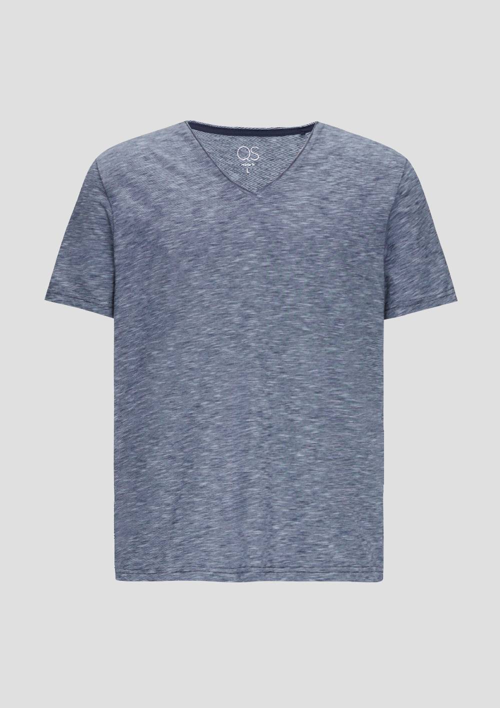 S.Oliver Meliertes Baumwollshirt Mit V-Ausschnitt