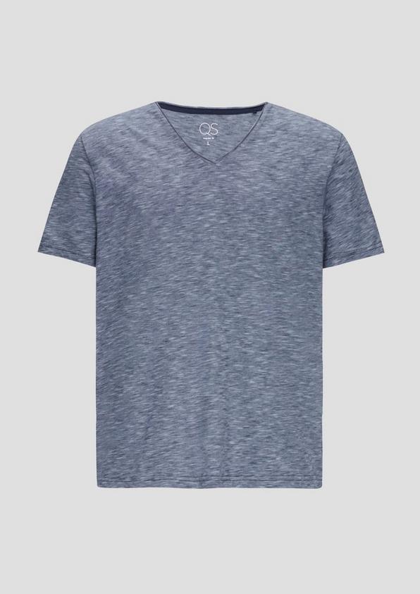 s.Oliver Meliertes Baumwollshirt mit V-Ausschnitt