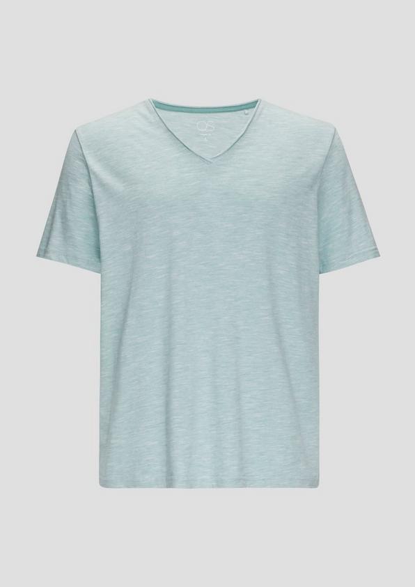 s.Oliver Meliertes Baumwollshirt mit V-Ausschnitt