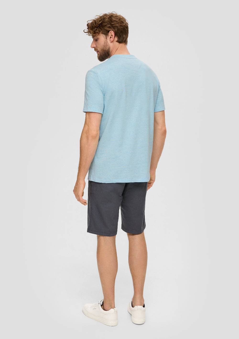 S.Oliver Meliertes T-Shirt Mit Henley-Ausschnitt