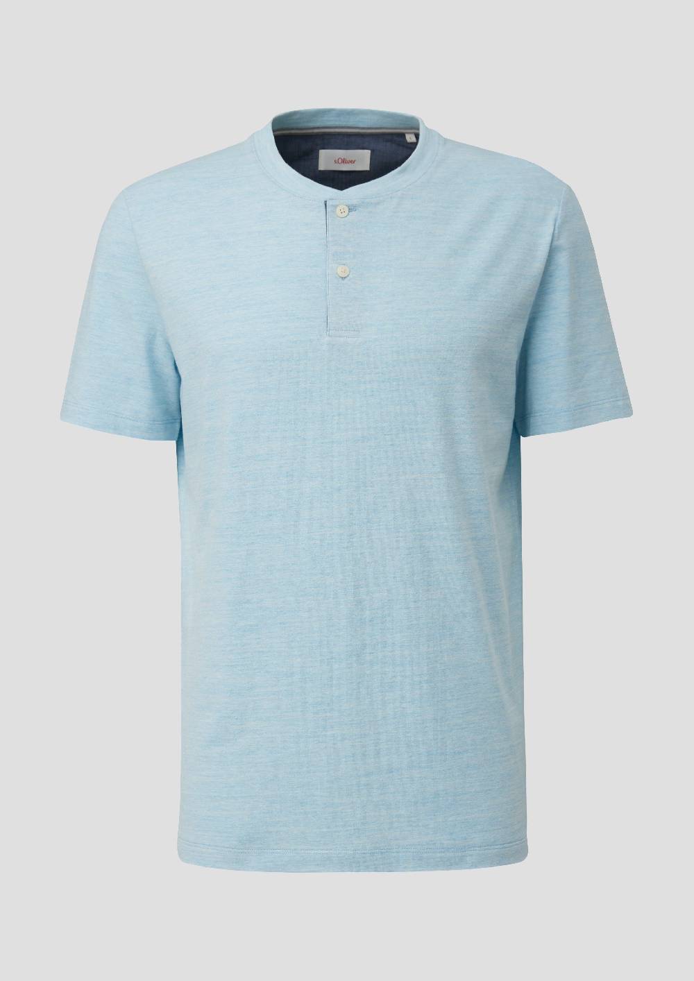 S.Oliver Meliertes T-Shirt Mit Henley-Ausschnitt