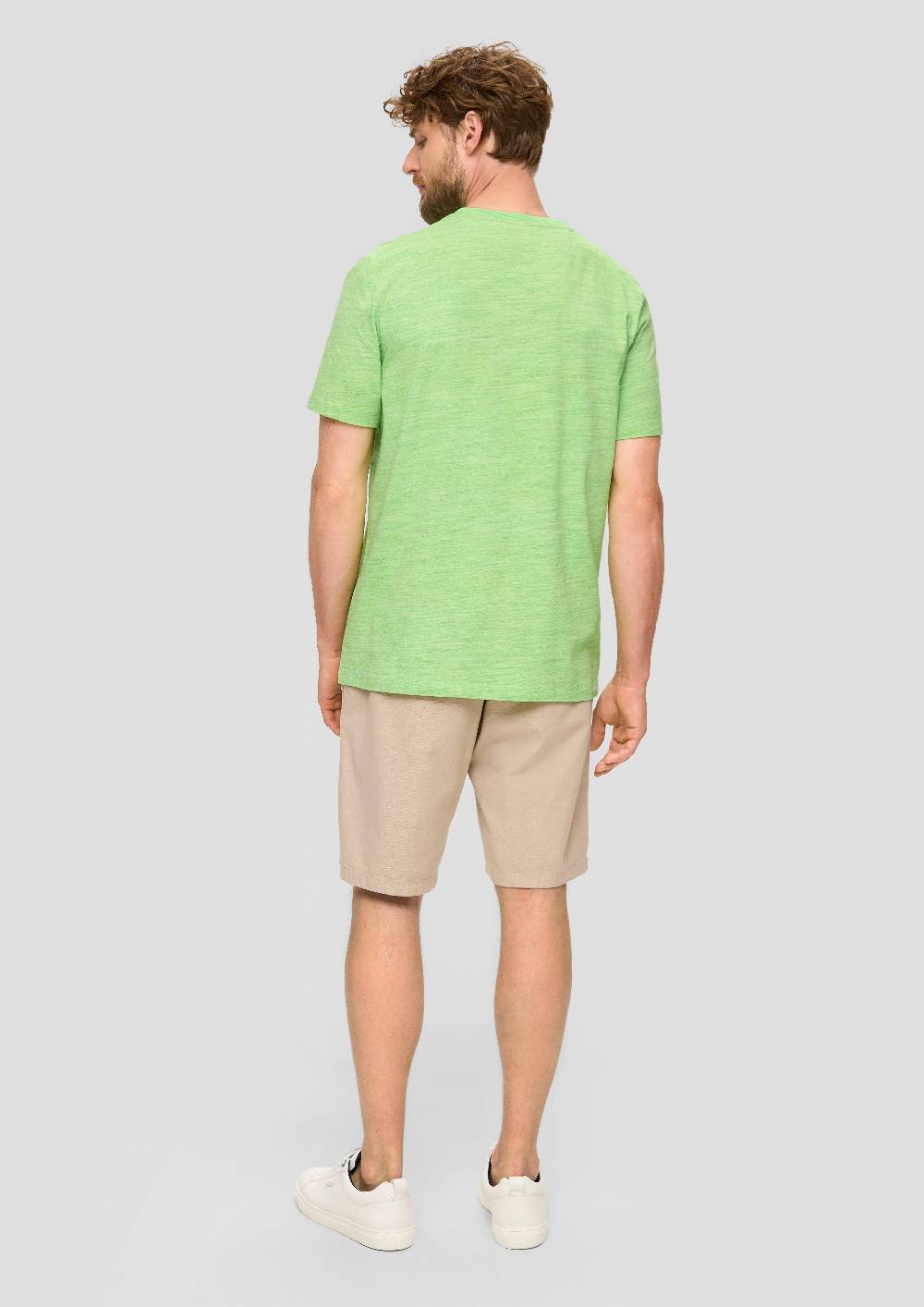 S.Oliver Meliertes T-Shirt Mit Henley-Ausschnitt