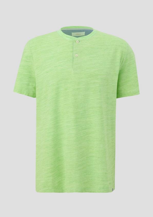 s.Oliver Meliertes T-Shirt mit Henley-Ausschnitt