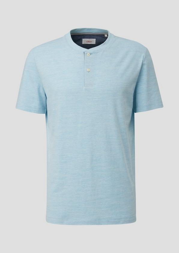 s.Oliver Meliertes T-Shirt mit Henley-Ausschnitt