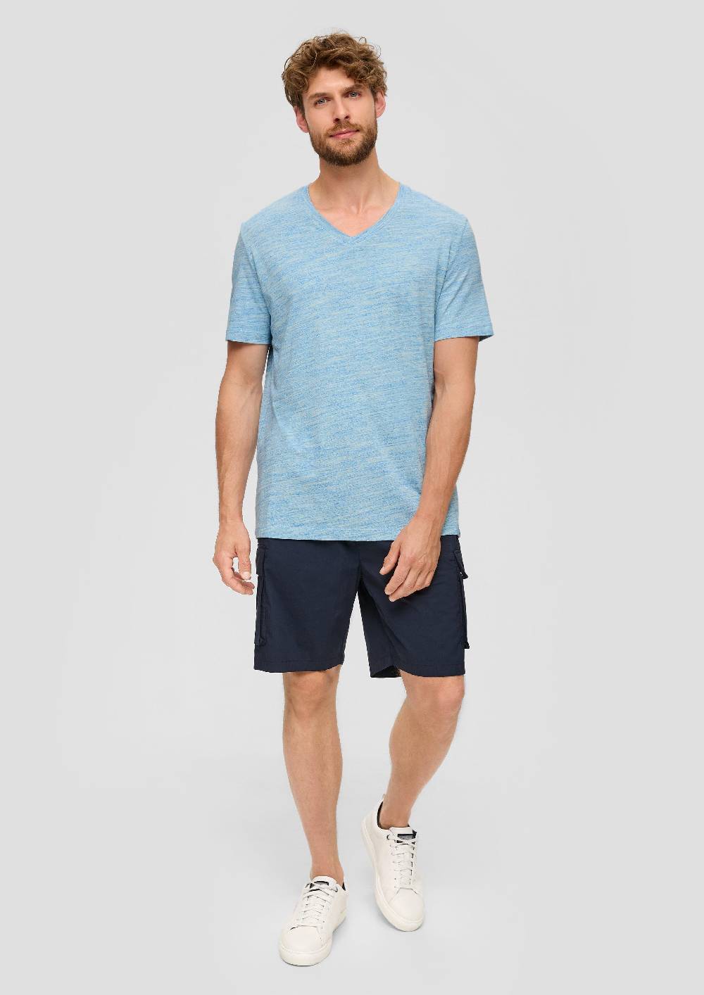 S.Oliver Meliertes T-Shirt Mit V-Ausschnitt