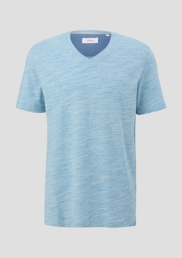 s.Oliver Meliertes T-Shirt mit V-Ausschnitt