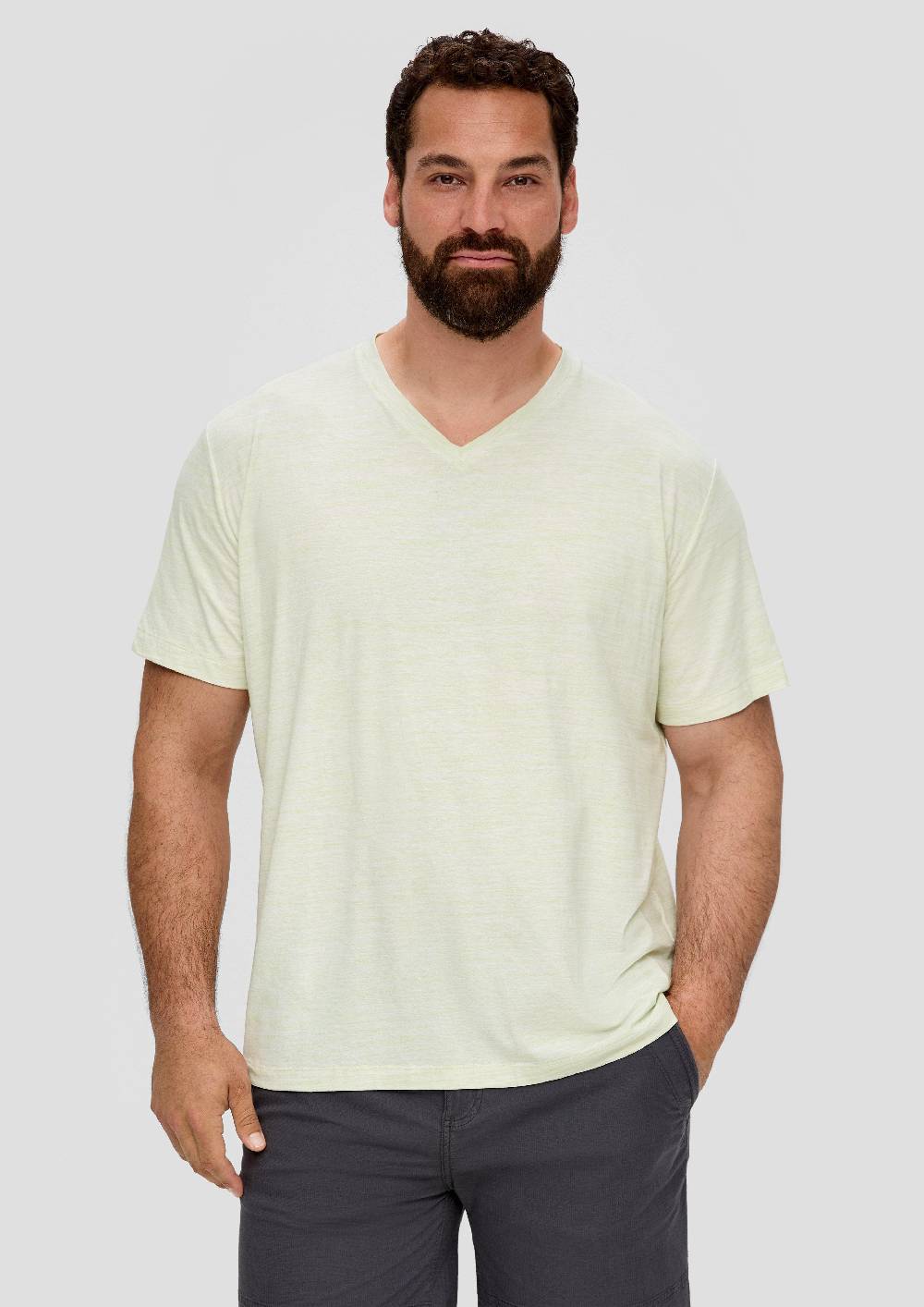 S.Oliver Meliertes T-Shirt Mit V-Ausschnitt
