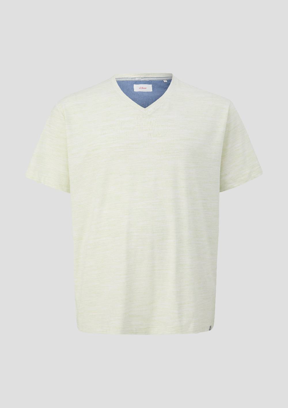 S.Oliver Meliertes T-Shirt Mit V-Ausschnitt