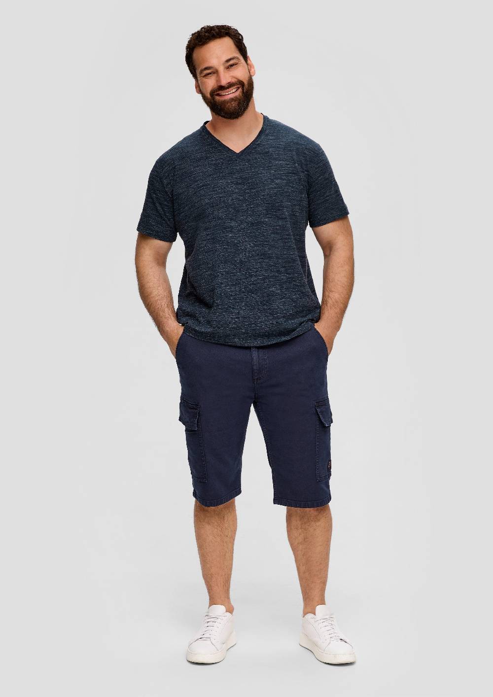 S.Oliver Meliertes T-Shirt Mit V-Ausschnitt