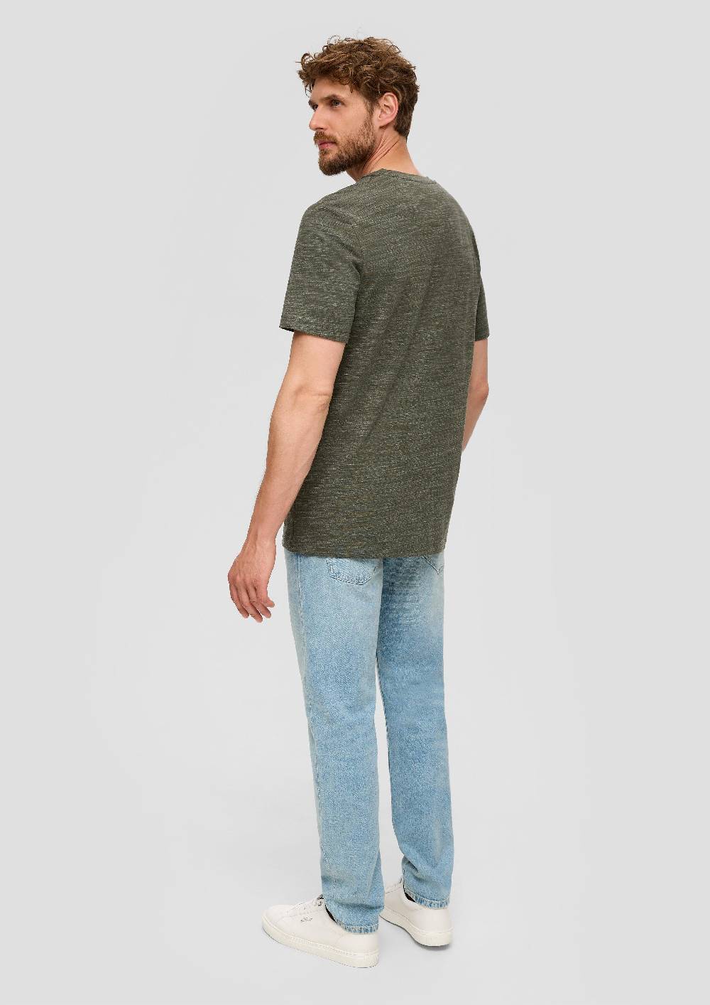 S.Oliver Meliertes T-Shirt Mit V-Ausschnitt