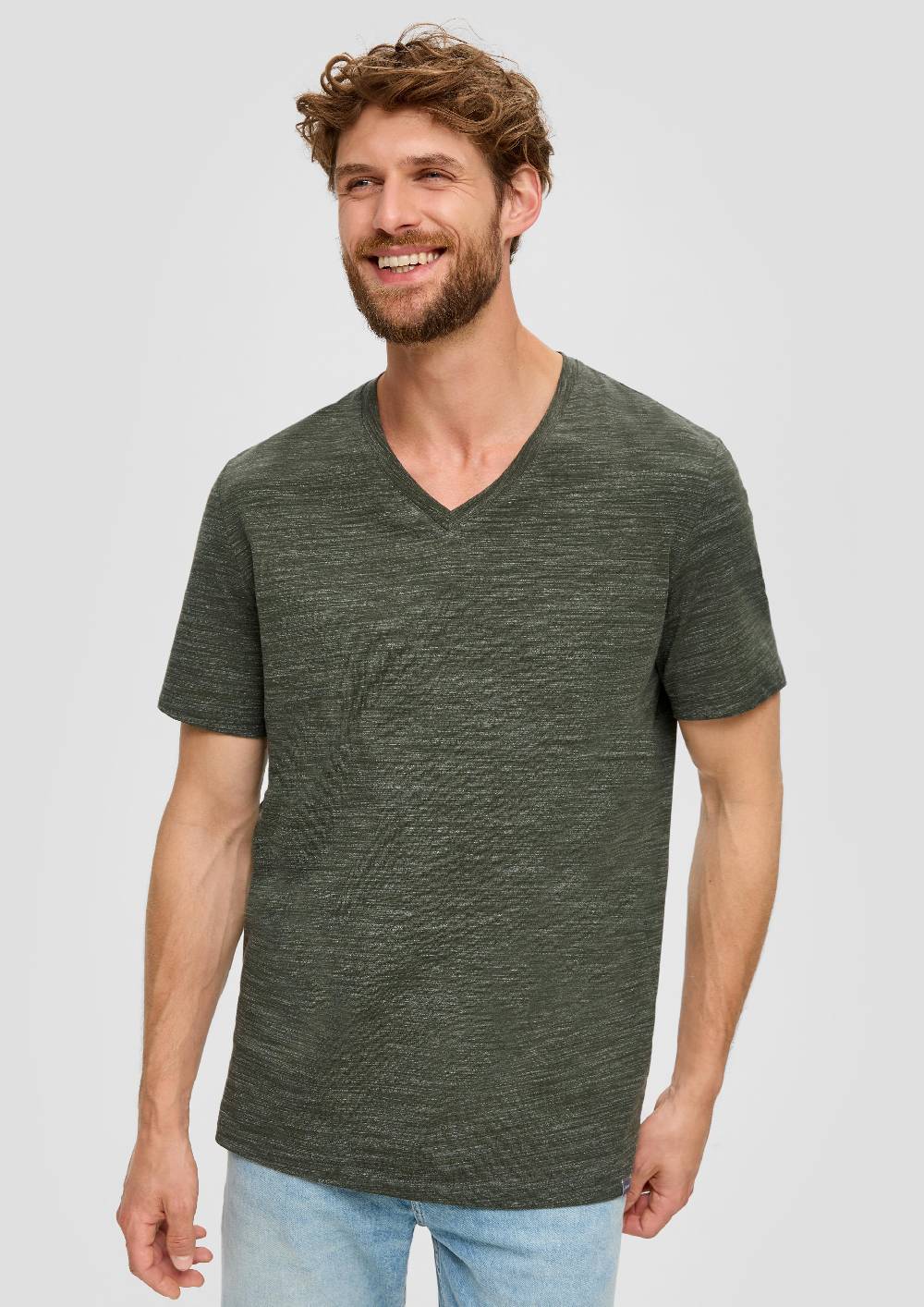 S.Oliver Meliertes T-Shirt Mit V-Ausschnitt