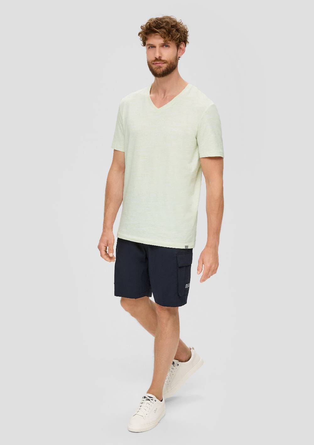 S.Oliver Meliertes T-Shirt Mit V-Ausschnitt