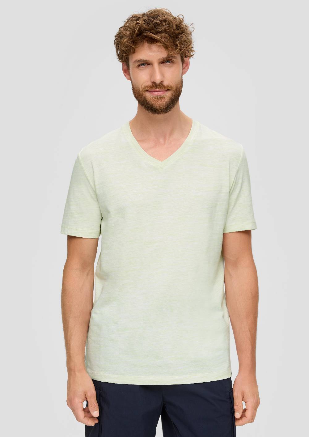 S.Oliver Meliertes T-Shirt Mit V-Ausschnitt
