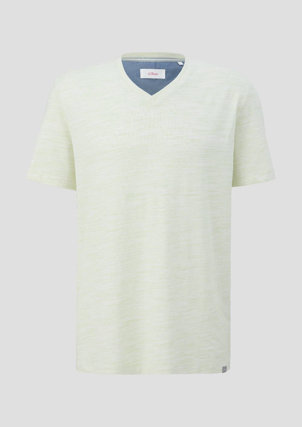 S.Oliver Meliertes T-Shirt Mit V-Ausschnitt