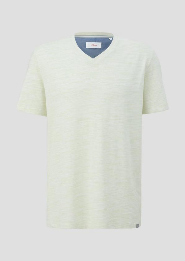 s.Oliver Meliertes T-Shirt mit V-Ausschnitt