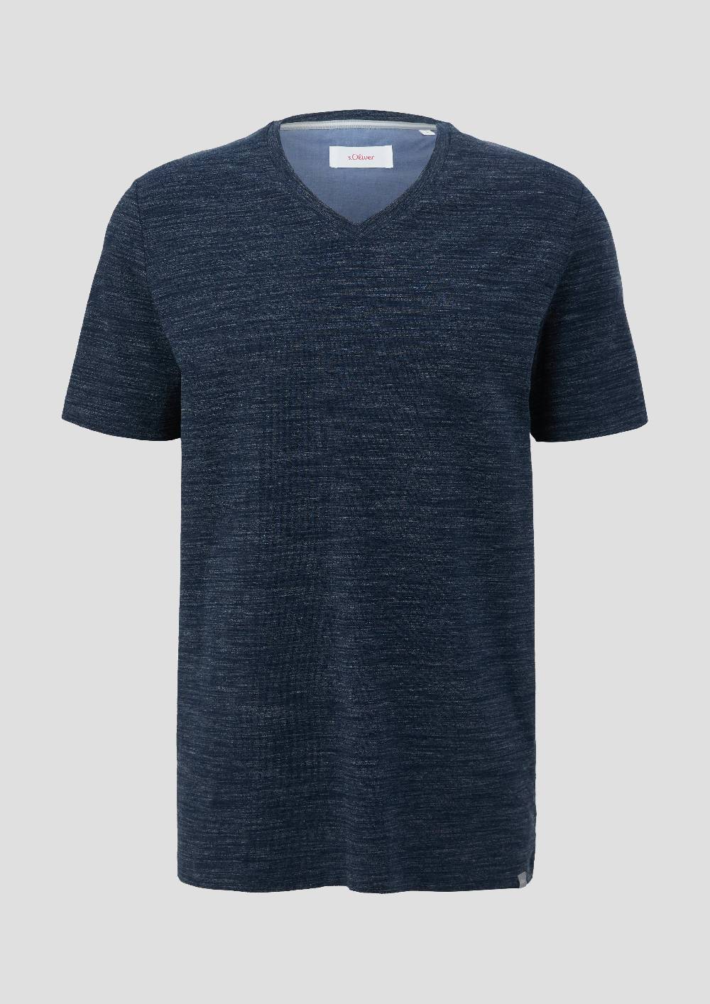 S.Oliver Meliertes T-Shirt Mit V-Ausschnitt